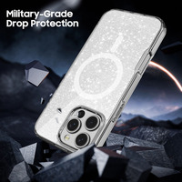 Vente en gros pour iPhone 16 Pro Max Chargement sans fil intégré Flash magnétique Anti-jaunissement Étui transparent pour téléphone portable
