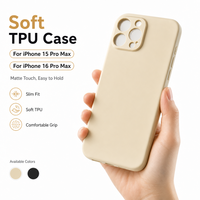 Casing HP Anti-Slip Matte Soft Touch Kustomisasi Pabrik untuk iPhone 16 15 Pro Max, Pelindung TPU Tipis