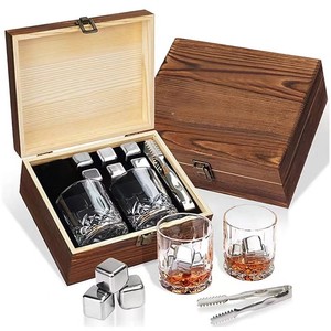 Carafe à whisky, verres à whisky avec pierres à whisky dans un coffret en bois de qualité supérieure pour anniversaire, Noël, mariage, anniversaire de naissance - Product Image 3