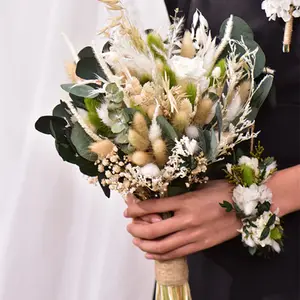 Customized factory supply wholesale wedding bouquet mini dried flowers and plants natural dry flower material to decorate