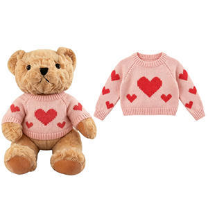 MSYO Maglione per Orsacchiotto di San Valentino con Motivo a Cuori Rosa, Outfit Personalizzato di Lusso per Orsacchiotto, <span class=keywords><strong>Regalo</strong></span> Promozionale - Product Image 2