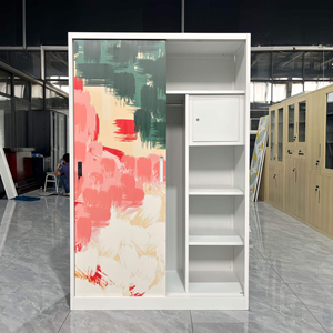 Armoire de chambre à coucher en acier, armoire en métal, <span class=keywords><strong>placard</strong></span> à deux portes, casier, rangement gain de place - Product Image 6