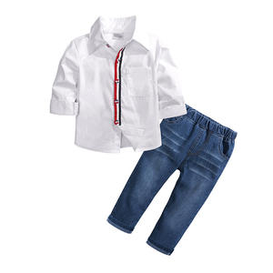 Conjunto de Ropa de Moda para Niños 2022, Conjunto de Ropa para Niños, Primavera Otoño, Camisa de Manga Larga, Pantalones Vaqueros, Traje de 2 Piezas, Conjuntos de Ropa para Niños - Product Image 6
