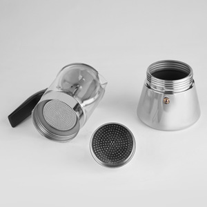 Vente flash : <span class=keywords><strong>Cafetière</strong></span> à espresso <span class=keywords><strong>italienne</strong></span> manuelle en acier inoxydable résistant à la chaleur avec couvercle transparent, <span class=keywords><strong>3</strong></span>/6/9 <span class=keywords><strong>tasses</strong></span> - Product Image 5