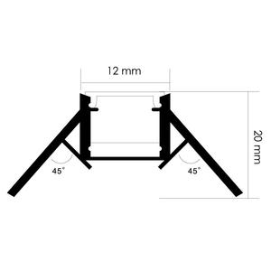 Perfil empotrable de aluminio 12/24v de 2 metros para esquinas, ideal para iluminación decorativa y funcional en espacios - Product Image 1