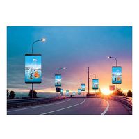 Écran d'affichage numérique LED extérieur sur poteau de lampadaire, signalisation numérique, publicité sur poteau de rue, écran LED sur poteau d'éclairage routier