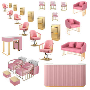Conjunto de muebles para salón de belleza, moda juvenil, Rosa - Product Image 1