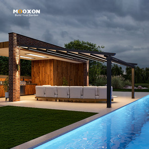 Sistema de toldo de marco de aluminio con toldo telescópico y estructura de soporte de aluminio para uso en patio o patio - Product Image 5