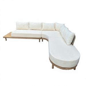 Ensemble de salle à manger d'extérieur 4/6/8 places, table et chaises en bois/aluminium, OEM ODM, résistant aux intempéries, meubles de patio pour jardin, hôtel, villa - Product Image 2