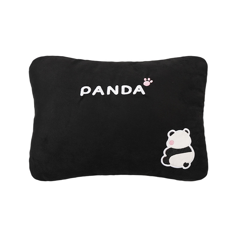Vita in pelle scamosciata ricamata con panda