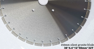 شفرة منشار ماسية 450 مم (18 بوصة) للجرانيت، 32 سنًا مع 38*4.4*10 قطع ملحومة، تشمل حلقات تخفيض 25.4/50/60 مم - Product Image 5