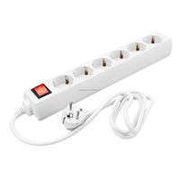 Multiprise européenne 6 prises 16A avec câble d'extension 1,5M/3M/5M et interrupteur, certifiée CE
