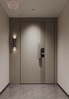 Puerta de Entrada Moderna de Acero Inoxidable Resistente, Impermeable y con Aislamiento Térmico para Uso Residencial en Exteriores, Sala de Estar, Dormitorio, Villa