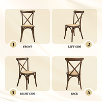 Chaises croisées en chêne rustique antique de haute qualité chaises à dos croisé en bois massif Restaurant à manger chaises de mariage pour les événements