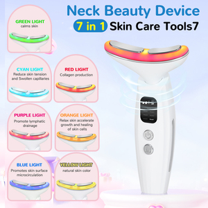 Alat perawatan diri leher & wajah listrik, peralatan pijat pribadi Multi Mode terapi arus mikro mengencangkan suhu konstan - Product Image 5