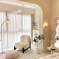Mobilier moderne de salon, fauteuil de détente, canapé simple en tissu de velours, chaise avec repose-pieds