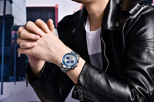 Reloj de Cuarzo de Lujo Pagani PD-1644 Estilo Panda para Hombre, Cronógrafo, Calendario, Acero Inoxidable, Cristal, Esfera con Agujas, Reloj Deportivo - Product Image 3