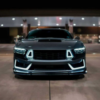Nuevo Kit de Parachoques Delantero Estilo Dark Horse con Luces LED y Rejilla para Mustang 2024-2025, Material PP Negro Sin Pintar