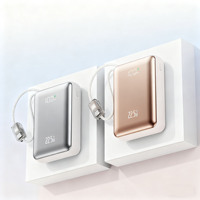 Tendance 2026 : Power Bank Ultra Mince 20000mAh 22.5W avec Écran LCD et Double Câble Intégré, Chargeur Rapide pour iPhone