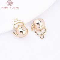 Pendentifs Breloques en Laiton Couleur Or 24K de Haute Qualité avec Zircon, Styles Multiples, pour Fabrication de Bijoux DIY, Vente en Gros
