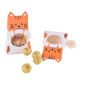 Joybean kotak hadiah kertas Kraft lipat hewan lucu gaya Korea dengan pita cap daur ulang untuk kaus kaki permen & kemasan karton - Product Image 3