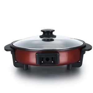 Sartén eléctrica para <span class=keywords><strong>Pizza</strong></span> de 42 CM, parrilla eléctrica para interiores, antihumo, de aluminio, multifunción, 1000 unidades - Product Image 4