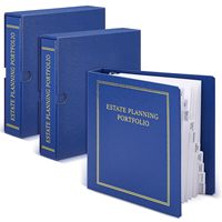 Carpeta de Anillas de Cuero Sintético PVC PU Azul Marino Tamaño A4 para Documentos, Organizador de Vida, Libro de Fallecidos, Planificador de Heredades