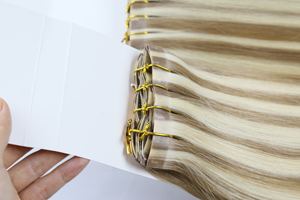 Extensions de cheveux à clipser de qualité supérieure, 100% cheveux humains, double épaisseur, cheveux vierges russes, lisses et ondulés pour tissage Genius - Product Image 4