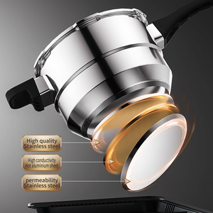 หม้อความดันเหนี่ยวนำก๊าซอเนกประสงค์ทำจากสแตนเลสสตีล201ดีไซน์ใหม่อุปกรณ์ทำอาหารชิ้นเนื้ออบไอน้ำ - Product Image 6