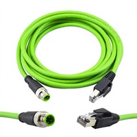 Câble Ethernet industriel M12 RJ45 pour systèmes d'automatisation, interconnexion 4 broches, code D, mâle, blindé Cat5e SFTP 24 AWG 3M/10Ft