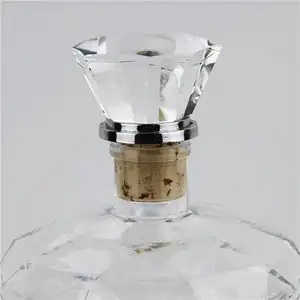 Grosir Pabrik anggur 750ml High-End Plug Cork 3d Laser ukiran kristal botol anggur penyumbat kaca