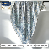Châle en satin de soie de mûrier 100 % à bords roulés sur mesure 2026, imprimé numériquement, personnalisable, de luxe, pour femme, faible MOQ