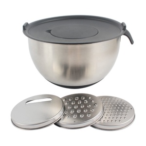 Ensemble de bols mélangeurs à emboîter en acier inoxydable, 3 accessoires de râpe - Product Image 3