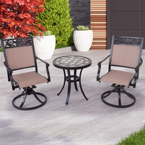 Ensembles de chaises pivotantes et à bascule robustes pour usage commercial extérieur, chaises longues commerciales d'extérieur, tables rondes, mobilier de <span class=keywords><strong>bistrot</strong></span> de <span class=keywords><strong>jardin</strong></span> - Product Image 1
