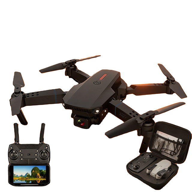 Beautiful LED Lights Cool E88 Pro 4K Dual Camera HD Beginner Aerial Drone Remote Control Aircraft Durable Plastic Smart Drone