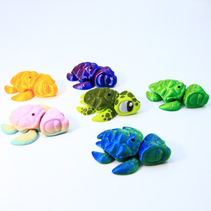 Porte-clés tortue en plastique imprimé en 3D, ornements articulés, animal mignon, jouet pour enfants, modèle personnalisé, vente en gros pour maternité - Product Image 1