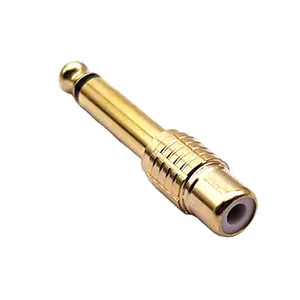 Conector RCA de gama alta 6,35mm macho hembra RCA cobre chapado en oro conector de enchufe 6,35mm a enchufe RCA adaptador AV 6,5mm Jack enchufe