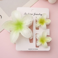 Juego de Pinzas para el Cabello con Flores de Plumeria Hawaiana, Accesorios para Vacaciones en la Playa Tropical, Pinzas para el Cabello con Flores Mate Estilo Y2K para Cabello Grueso