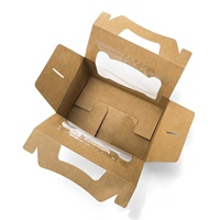 Boîte en Papier Kraft Pliable à Pignon avec Poignée pour Emballage Personnalisé de Cupcakes, Bonbons, Barres de Chocolat et Fenêtre Transparente