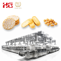 Ligne de production entièrement automatique de galettes de riz et de snacks en acier inoxydable de marque HG, 380V, haute capacité, machine à fabriquer des gâteaux de riz neige
