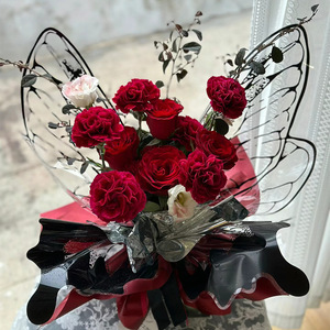 New pha lê Bướm hoa giấy gói không thấm nước trong suốt đặc sản giấy với màu đỏ cánh bướm Giấy bóng kính - Product Image 3