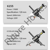 Perceuse à noyau diamanté 1700W BINMA 6155 120mm, machine de perçage à eau manuelle pour le béton
