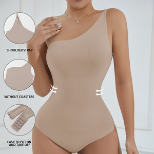 <span class=keywords><strong>Body</strong></span> sin costuras de un hombro para mujer, ropa moldeadora adelgazante, ropa interior moldeadora de cuerpo con control de barriga y <span class=keywords><strong>escote</strong></span> asimétrico - Product Image 1