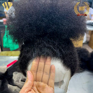 Natural Color 18 Inch 250% Density <strong>Afro</strong> Curly Human Hair Transparent 360 Lace Frontal <strong>Wigs</strong> <strong>Afro</strong> Curly Bob <strong>Wigs</strong> for Black Women - Product Image 4