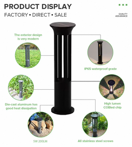 IP65ไฟทางเดินภูมิทัศน์5W LED กันน้ำกลางแจ้งสวนพลังงานแสงอาทิตย์ไฟสนาม LED พลังงานแสงอาทิตย์สำหรับสวน - Product Image 6