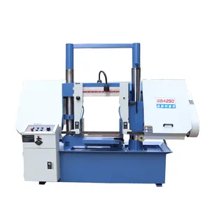 Máquina de serrar fita automática hidráulica para exportação, perfil completo, barra CNC GB4250 para corte, conjunto completo