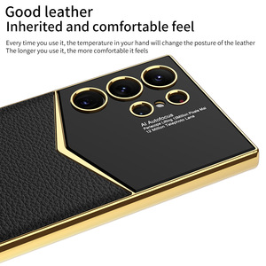 Funda protectora de color sólido galvanizado para <span class=keywords><strong>Samsung</strong></span> S24 Ultra Jazz, funda de teléfono móvil anticaída de cuero liso para S24 Plus - Product Image 3