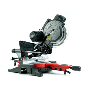 Sierra <span class=keywords><strong>ingletadora</strong></span> compuesta de doble cabezal con transmisión por correa, eléctrica, de grado industrial, de 255 mm y 1800 W, para madera, metal y proyectos de bricolaje, con láser. - Product Image 2