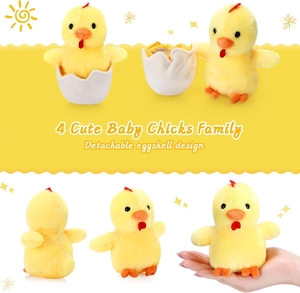 Pollaio e Pulcini di Peluche, Gallina Ovaiole con Pancia Zipata che Deposita Uova, Giocattolo di Peluche per Pasqua - Product Image 3