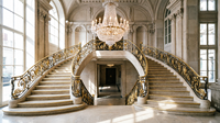 Escalier suspendu personnalisé en verre et acier pour projets architecturaux contemporains